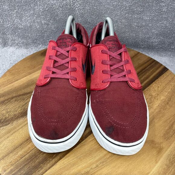 Nike SB Zoom Stefan Janoski Men's 8.5 Canvas Red Black Skateboard Sneakers Shoes - Picture 2 of 9